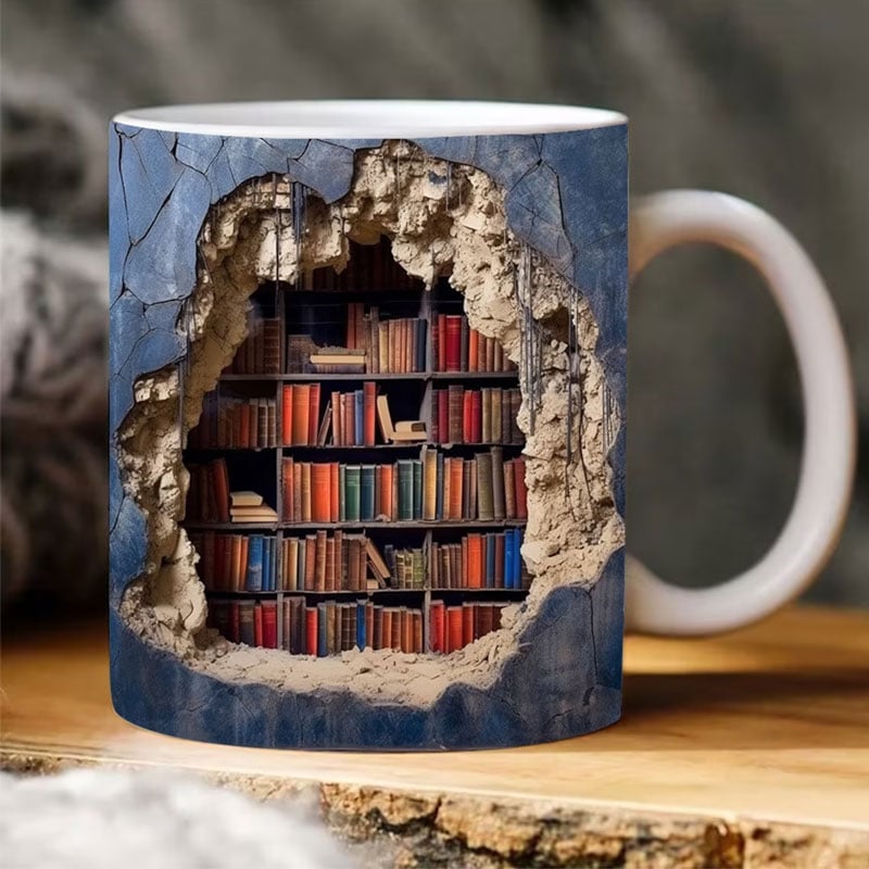 3D Bokälskare Mugg För Läsare Gåva Kaffekopp Dekor