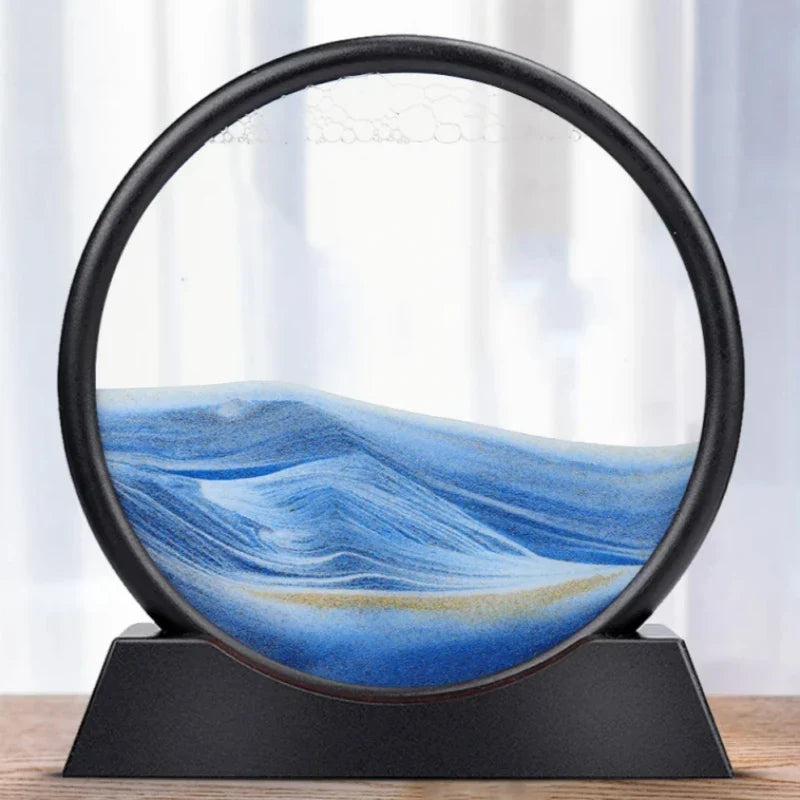3D Rörlig Sandkonst Djuphavssand Skulptur för Avkoppling Dekor