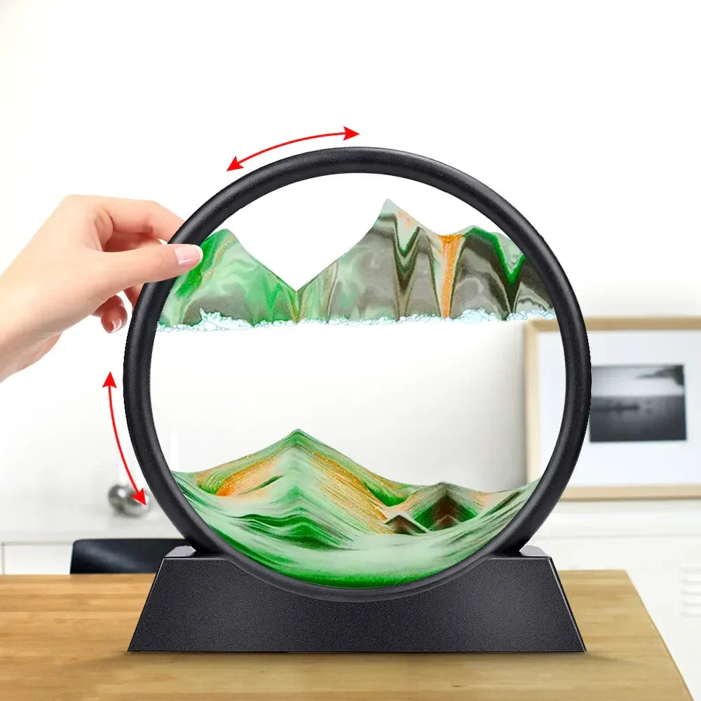 3D Rörlig Sandkonst Djuphavssand Skulptur för Avkoppling Dekor