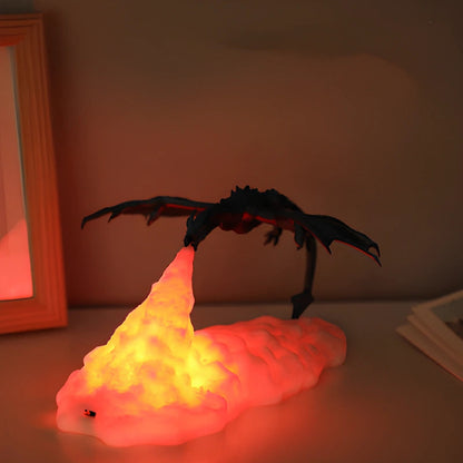 3D-tryckt drak-nattlampa för fantasisk heminredning