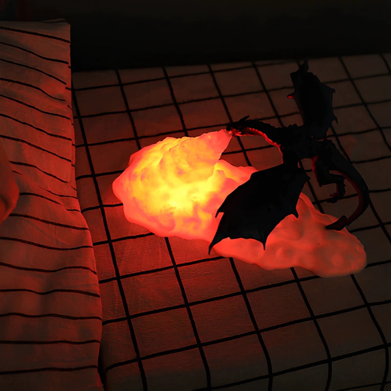 3D-tryckt drak-nattlampa för fantasisk heminredning
