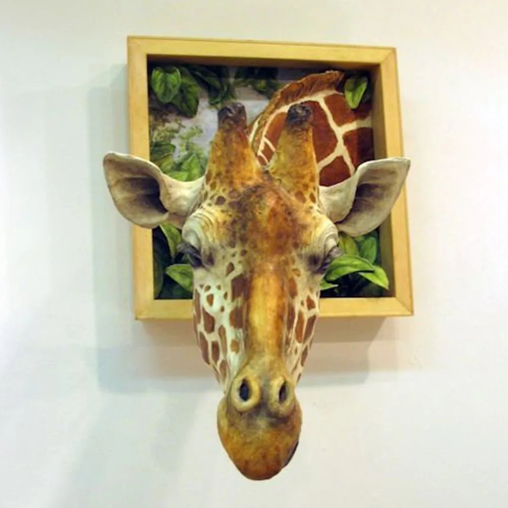 3D Realistisk Giraffhuvud Väggskulptur Unik Naturinspirerad Dekor