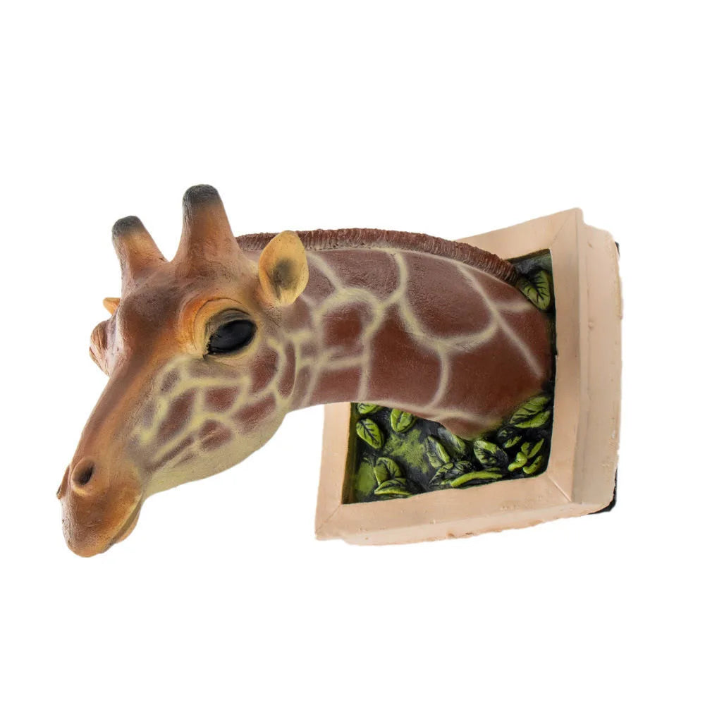 3D Realistisk Giraffhuvud Väggskulptur Unik Naturinspirerad Dekor