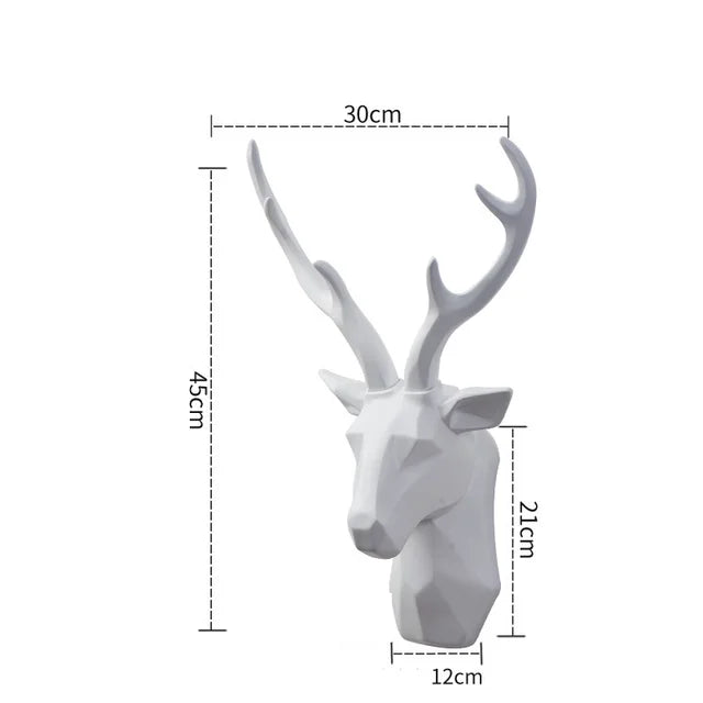 3D Hjort Renhuvud Staty för Rustik Hemma Dekor och Stilig Atmosfär