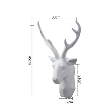 3D Hjort Renhuvud Staty för Rustik Hemma Dekor och Stilig Atmosfär