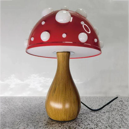 Amanita Svamp Bordslampa Med Mjuk Atmosfärisk Glöd