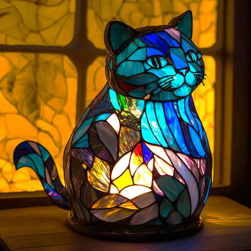 Konstnärlig glasdjurmotiv lampa för stilfull heminredning