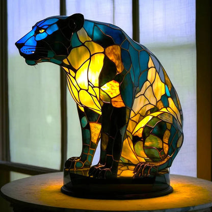 Konstnärlig glasdjurmotiv lampa för stilfull heminredning