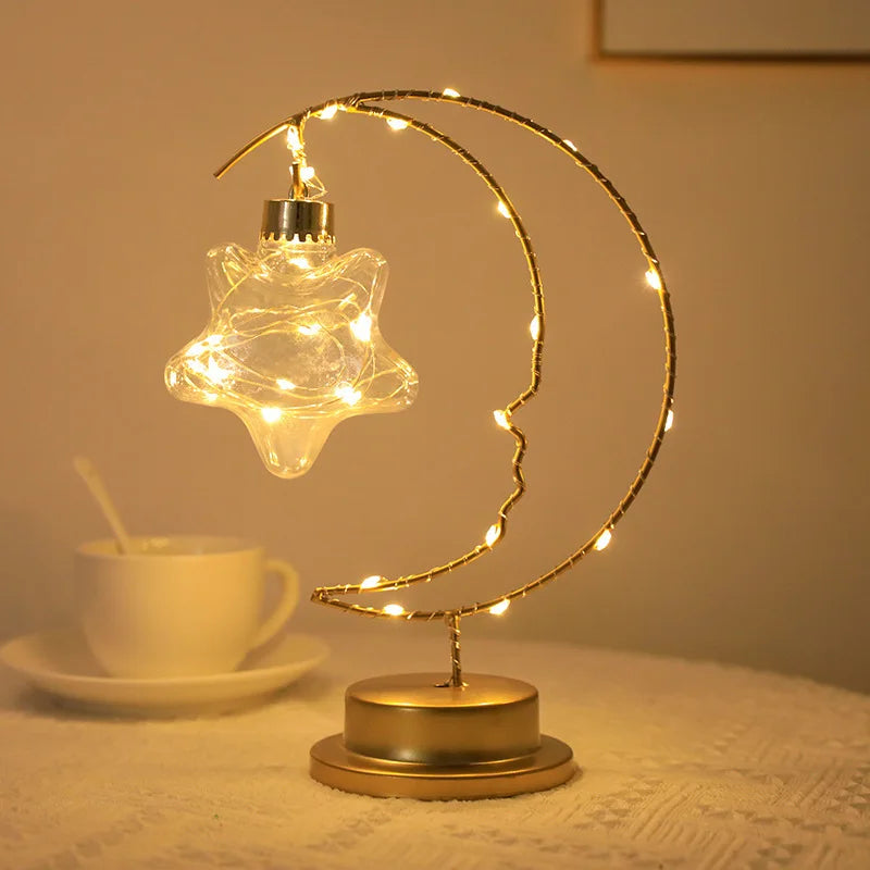 Arvesso | Twinkle Moon &amp; Star LED Light - Elegant Inomhus Juldekoration Lampa