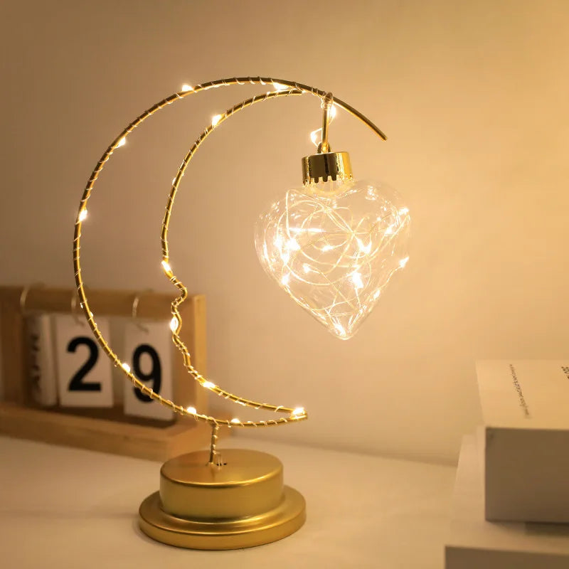 Arvesso | Twinkle Moon &amp; Star LED Light - Elegant Inomhus Juldekoration Lampa