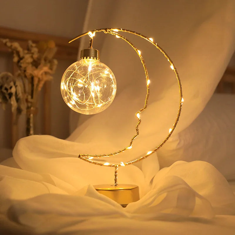 Arvesso | Twinkle Moon &amp; Star LED Light - Elegant Inomhus Juldekoration Lampa
