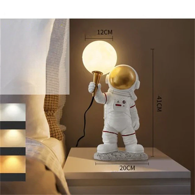 Astronaut LED Bordslampa för Barns Sovrum och Vardagsrumsbelysning