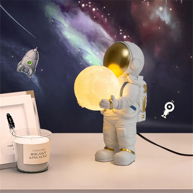 Astronaut LED Bordslampa för Barns Sovrum och Vardagsrumsbelysning