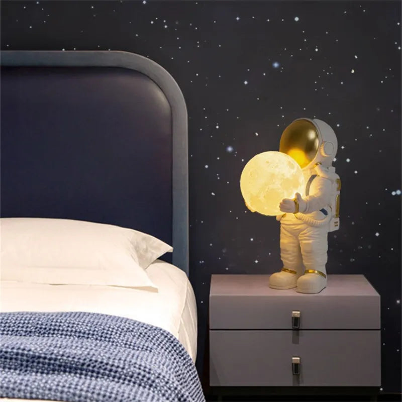 Astronaut LED Bordslampa för Barns Sovrum och Vardagsrumsbelysning