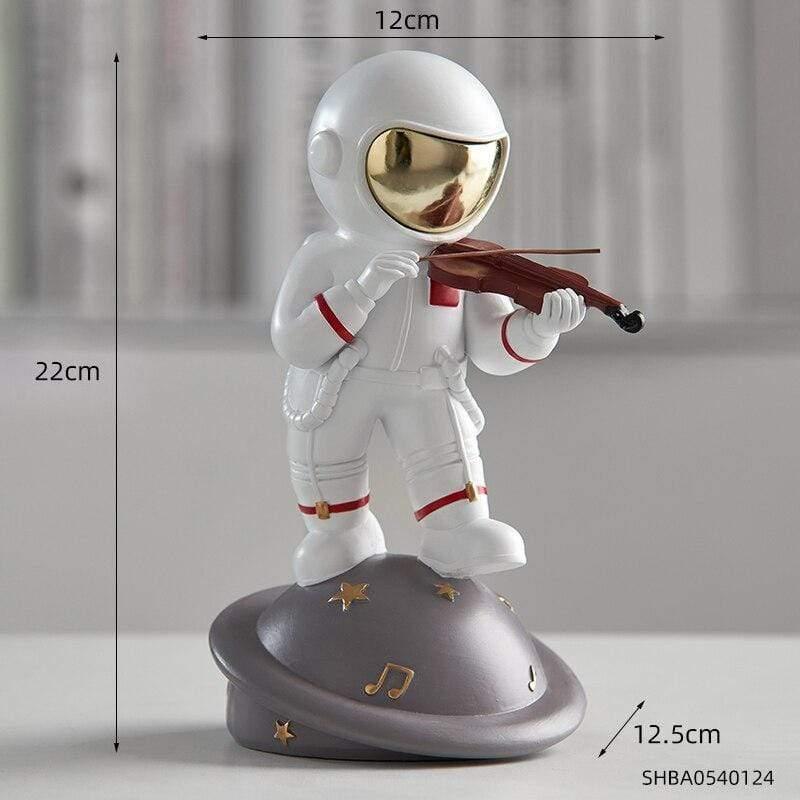 Astronaut Musik Instrument Dekor Skulptur för Hem och Kontor