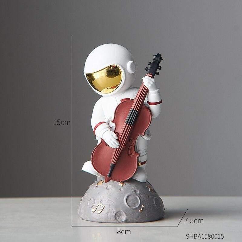 Astronaut Musik Instrument Dekor Skulptur för Hem och Kontor