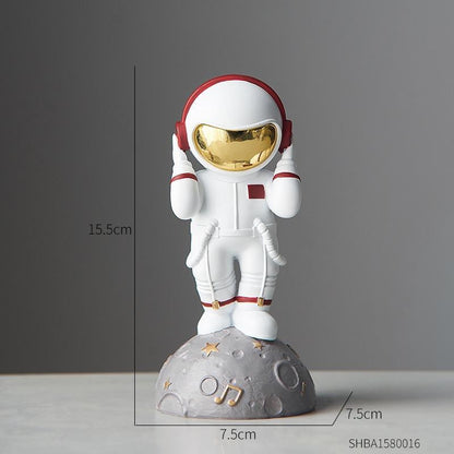 Astronaut Musik Instrument Dekor Skulptur för Hem och Kontor