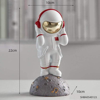 Astronaut Musik Instrument Dekor Skulptur för Hem och Kontor