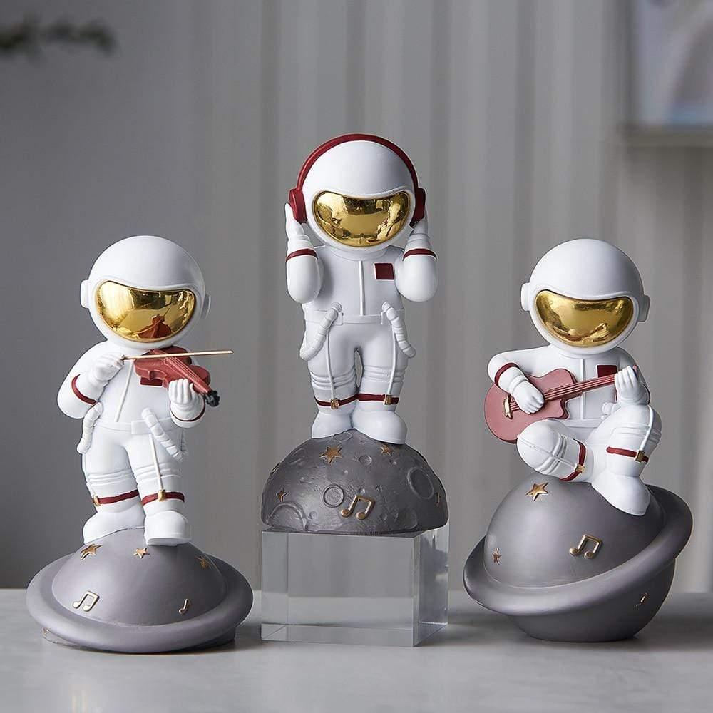 Astronaut Musik Instrument Dekor Skulptur för Hem och Kontor