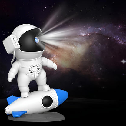 Astronaut projektionljus med galax- och kosmisk ljudalternativ