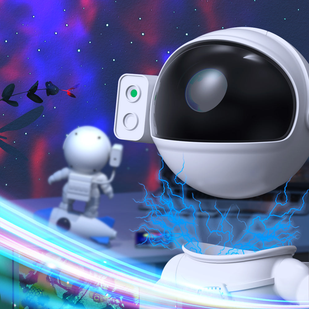 Astronaut projektionljus med galax- och kosmisk ljudalternativ