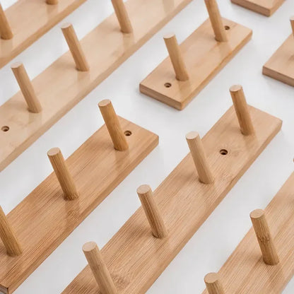 Bambu Vägg Kappa med Krok för Jackor och Nycklar