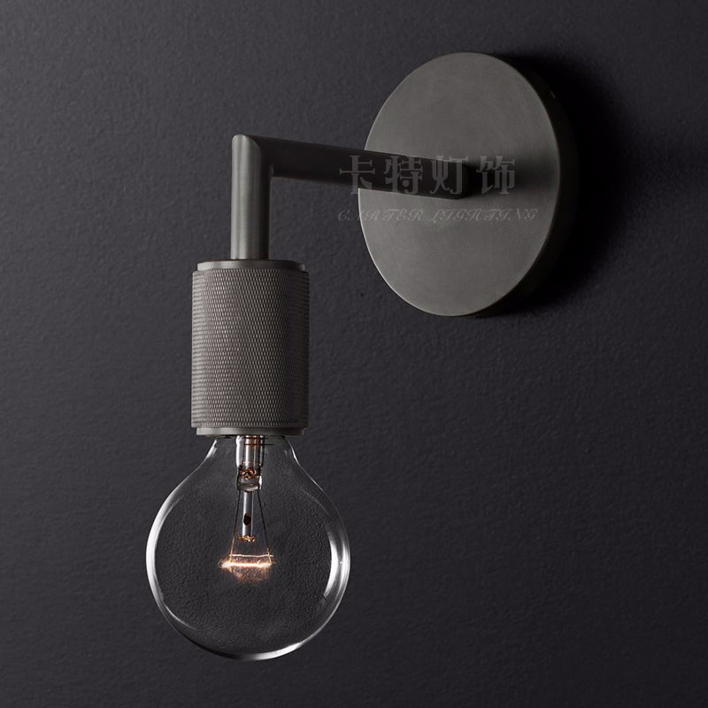 Bare Bulb Metall Vägglampa Fyrkantigt Arm En Lampa Inomhus