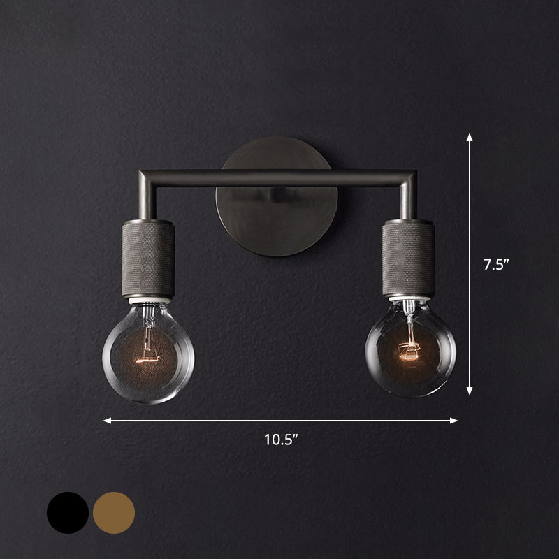 Bare Bulb Metall Vägglampa Fyrkantigt Arm En Lampa Inomhus