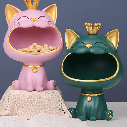 Big Mouth Cat Nyckelhållare Dekorativ Bricka För Entré