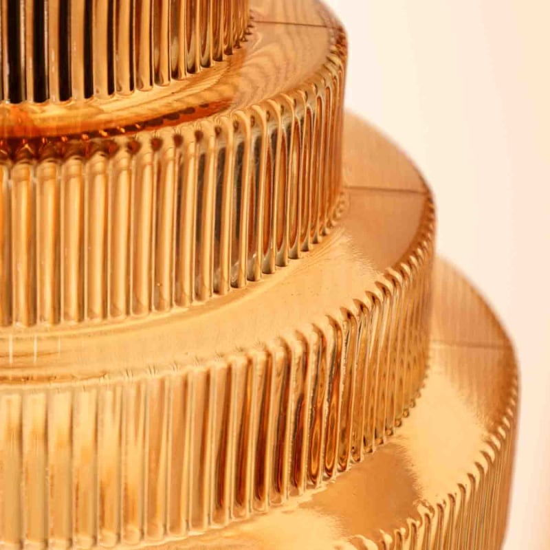 Flaskformad mässingsglas hängande lampa för vintage elegans