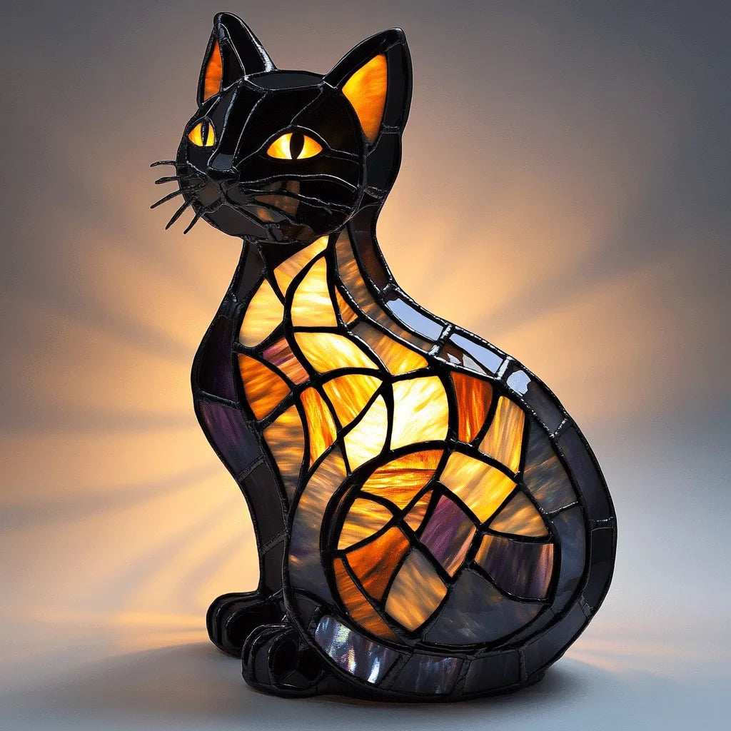 Katt Nattlampa Söt Glödande Katt Dekor Bordslampa Atmosfär