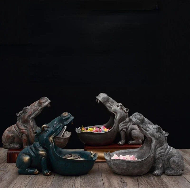 Charmiga Hippo Figuren Dekorativ Accent för Mysig Heminredning