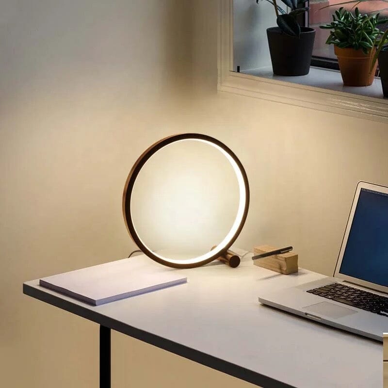 Circle LED Touch Lamp Metall Akryl Modern Skrivbordslampa
