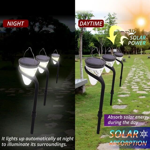 Cone Pathway Solar LED Light Utomhus IP65 Vattentät