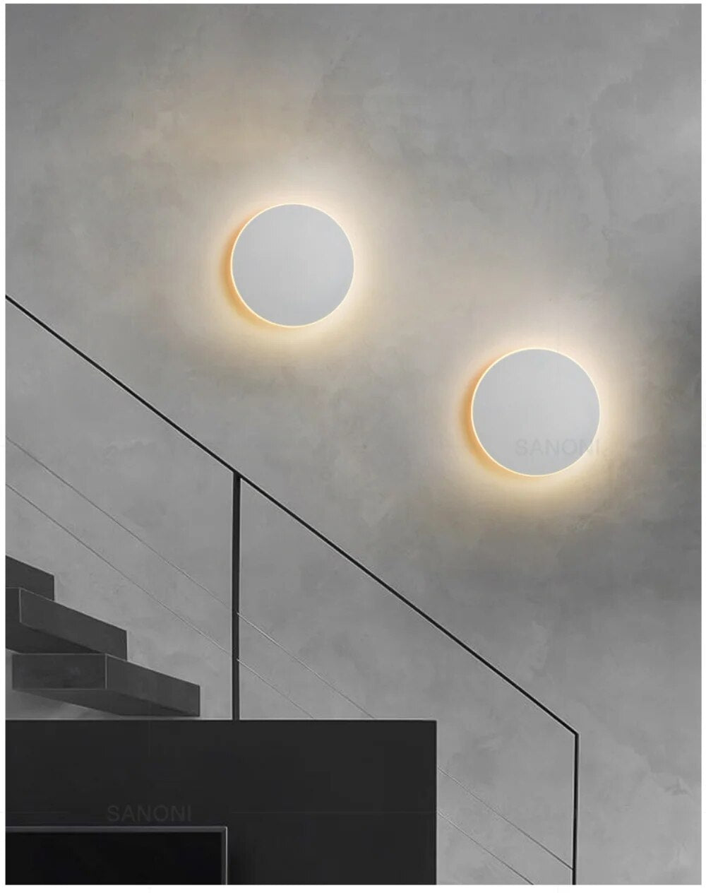 Samtida Rund LED Vägglampa för Modern Heminredning