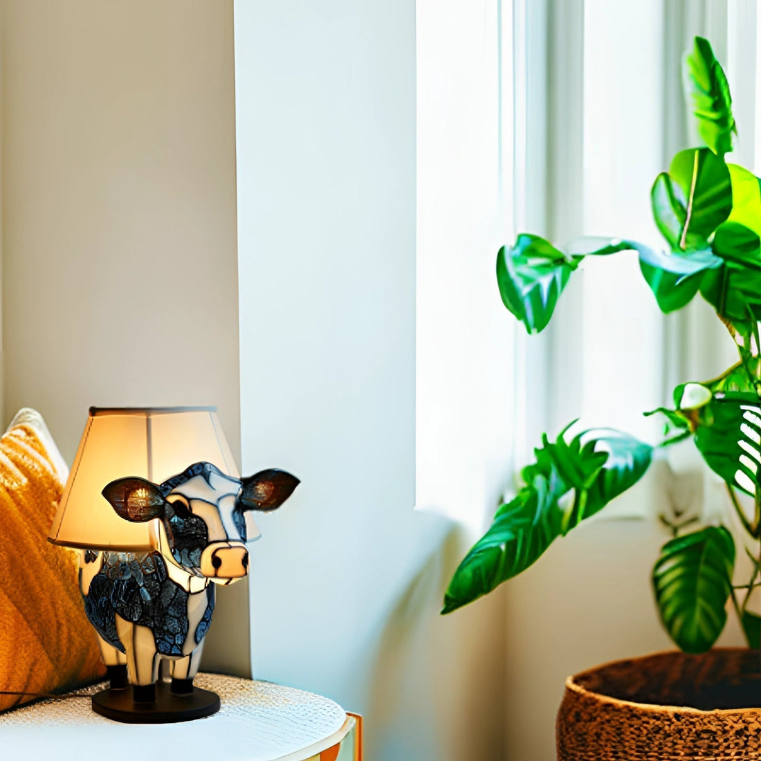 Ko Table Lamp Lekfullt Djurtema Belysning Usb Dekor