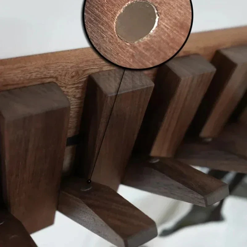 Väggmonterat Klädhängare | Massiv Trä Ingen-Borr Organisatör | Platsbesparande Entréhakar | Brick by Brick