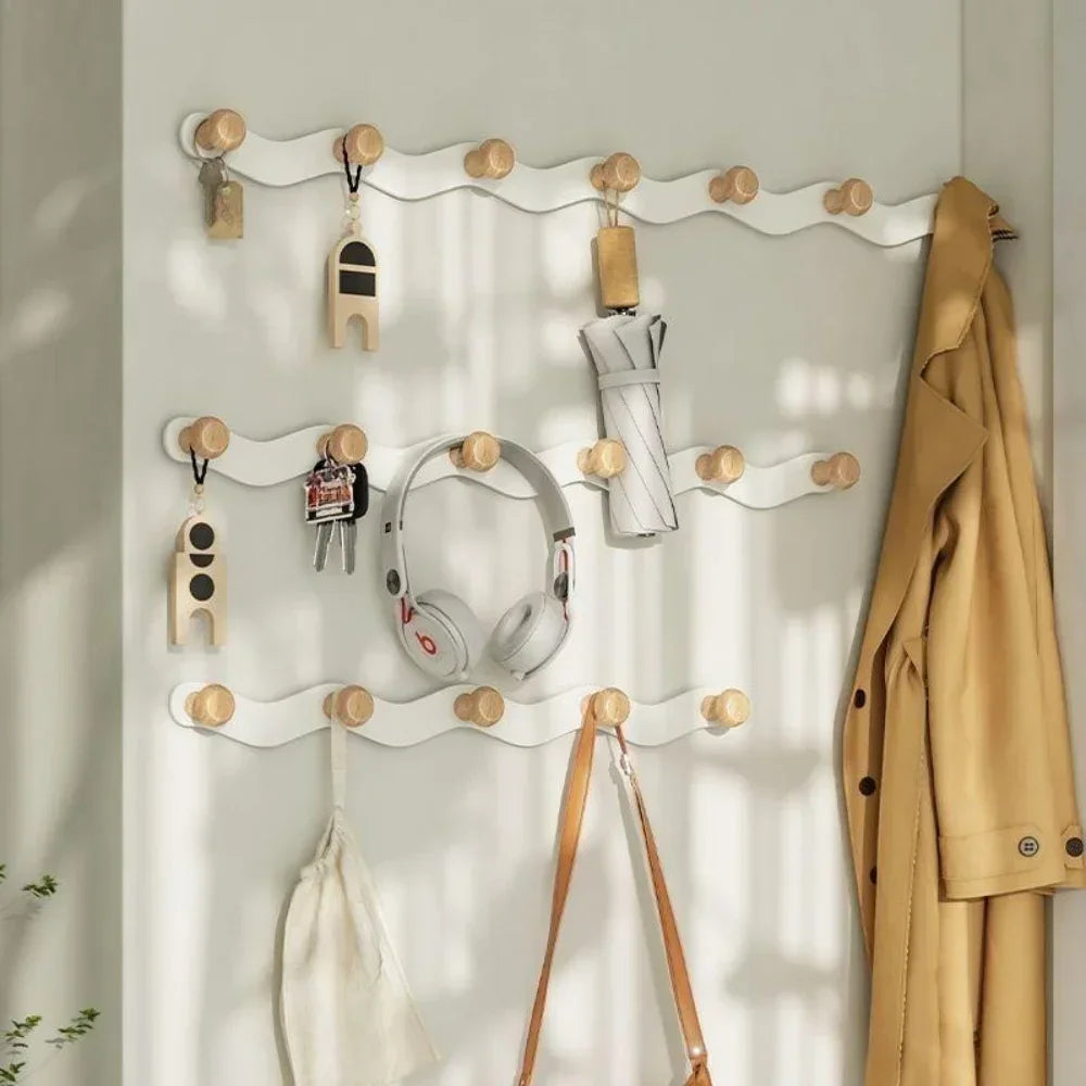 Kreativ Vågformad Vägghängare Inga Borra Installation