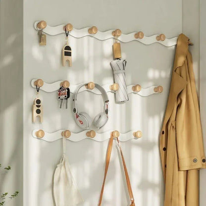 Kreativ Vågformad Vägghängare Inga Borra Installation