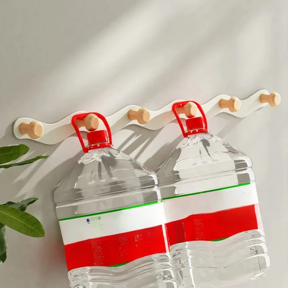 Wave Wall Hook | 11.8 x 2 in | No-Drill Adhesive Coat Rack | Modern Space-Saving Organizer | Brick by Brick