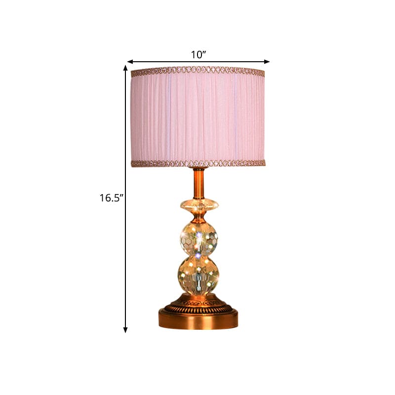 Kristallbordslampa med konisk form och slipade kristallkulor