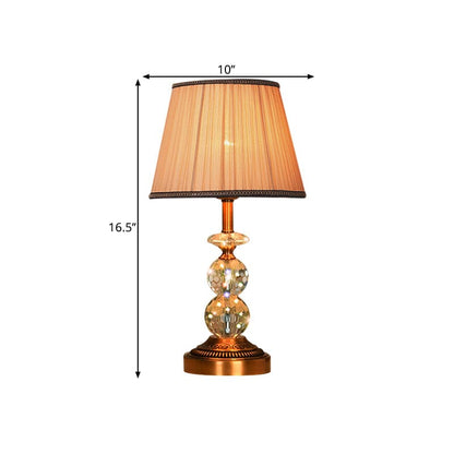 Kristallbordslampa med konisk form och slipade kristallkulor