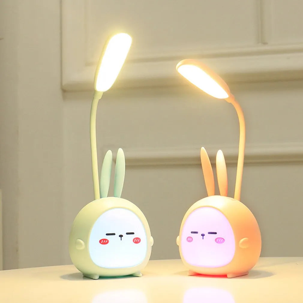 Söt LED Skrivbordslampa Tecknad Design USB Uppladdningsbar Mini
