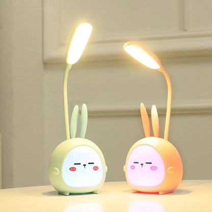 Söt LED Skrivbordslampa Tecknad Design USB Uppladdningsbar Mini