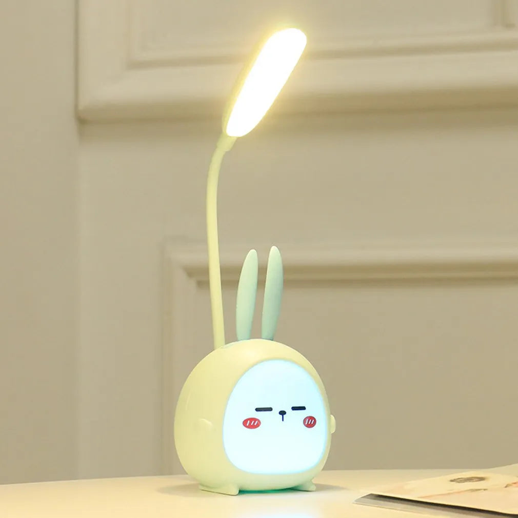 Söt LED Skrivbordslampa Tecknad Design USB Uppladdningsbar Mini