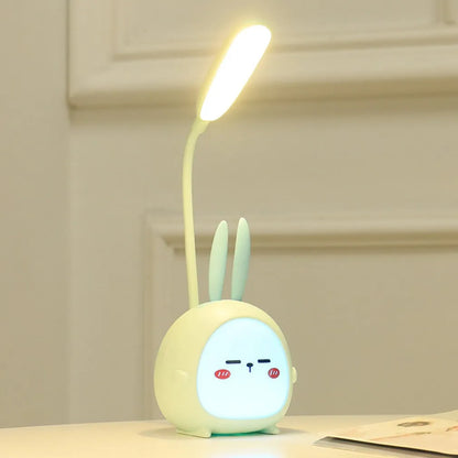 Söt LED Skrivbordslampa Tecknad Design USB Uppladdningsbar Mini