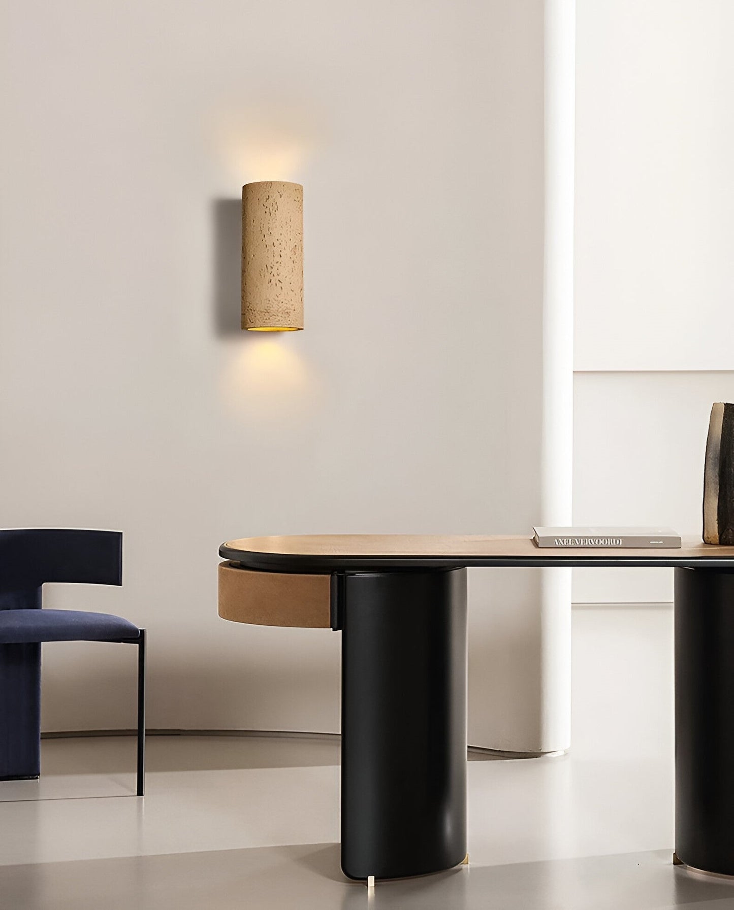 Cylinder Tube Vägglampa Wabi Sabi Stone LED Vägglampa