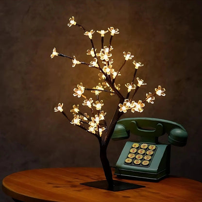 Elegant körsbärsblomsträd ljus för heminredning och avkoppling