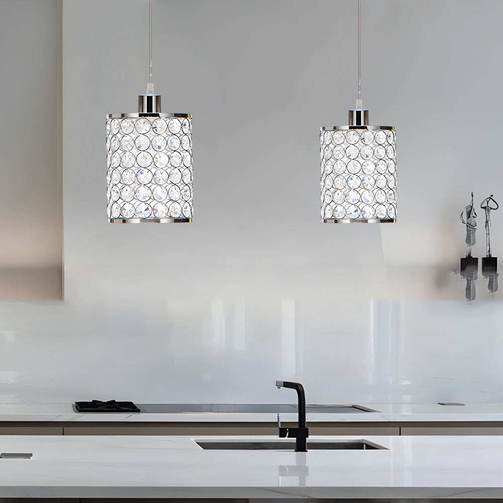 Elegant kristall dekorativ lampa med unik geometrisk design