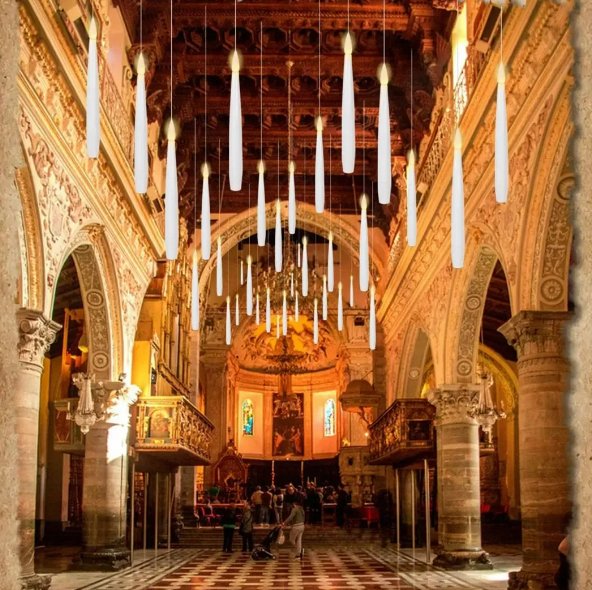 Flytande LED-ljusstake med magisk stav utan låga